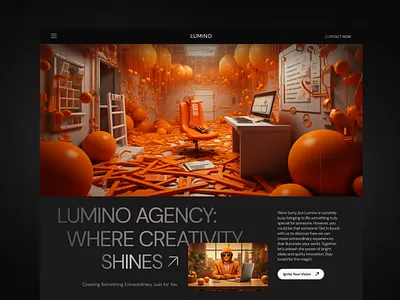 Lumino: Creative Agency Website Concept abstractorangeshapes abstractshapes abstractwebsite agencywebsite australianwebsdesign brightwebsite creativeagency creativeagencywebsite creativeserviceweb creativewebsite designstudiowebsite modernwebsite nzwebdesign orangewebsite trendywebsite ui web webdesign webdevelopment