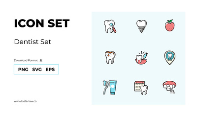 Dentist Icon Set dental design download dribbble free graphic design icon icono illustration png vector