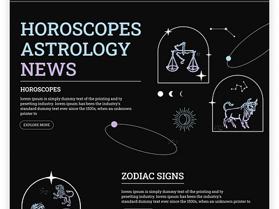 Astrology Landing Page horoscope landing page ui ux web design zodiac signs