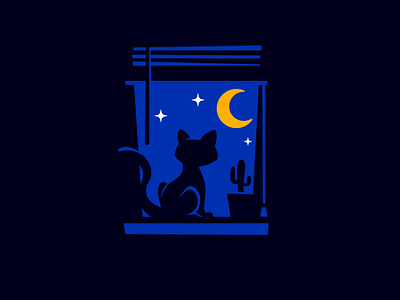 Cat Sitting on a Window (Logo for Sale) branding cartoon cat cat logo character design design illustration logo logo design mascot mascot design