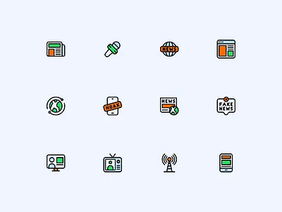 News Icon Set app icon logo app icons colorful flat icons hoax icon icon illustration icon pack iconin iconography iconset illustration interface icon line icons live news news icon ui icons vector icons web icons