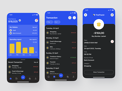 💰 FindTrackr - Financial Tracker android app app design banking banking app cash clean coin dollar financial financial app fintech ios management asset money money management ui uiux uxdesign wallet