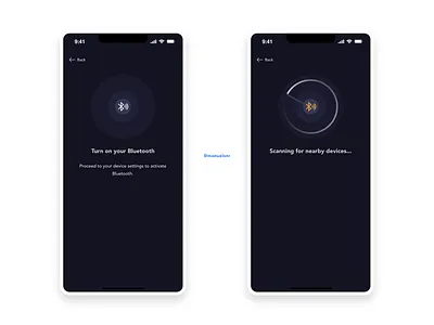 Bluetooth Scan bluetooth btc crypto design hardware metamask mobile app nfc nft scan theya ui ux design web3