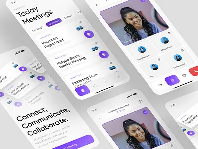 Meeta - Video Conference Mobile App app call conference event app meeting meeting app meeting ui mobile mobile app online meet room chat schedule ui video video call video call mobile video conference video conference mobile video meeting zoom