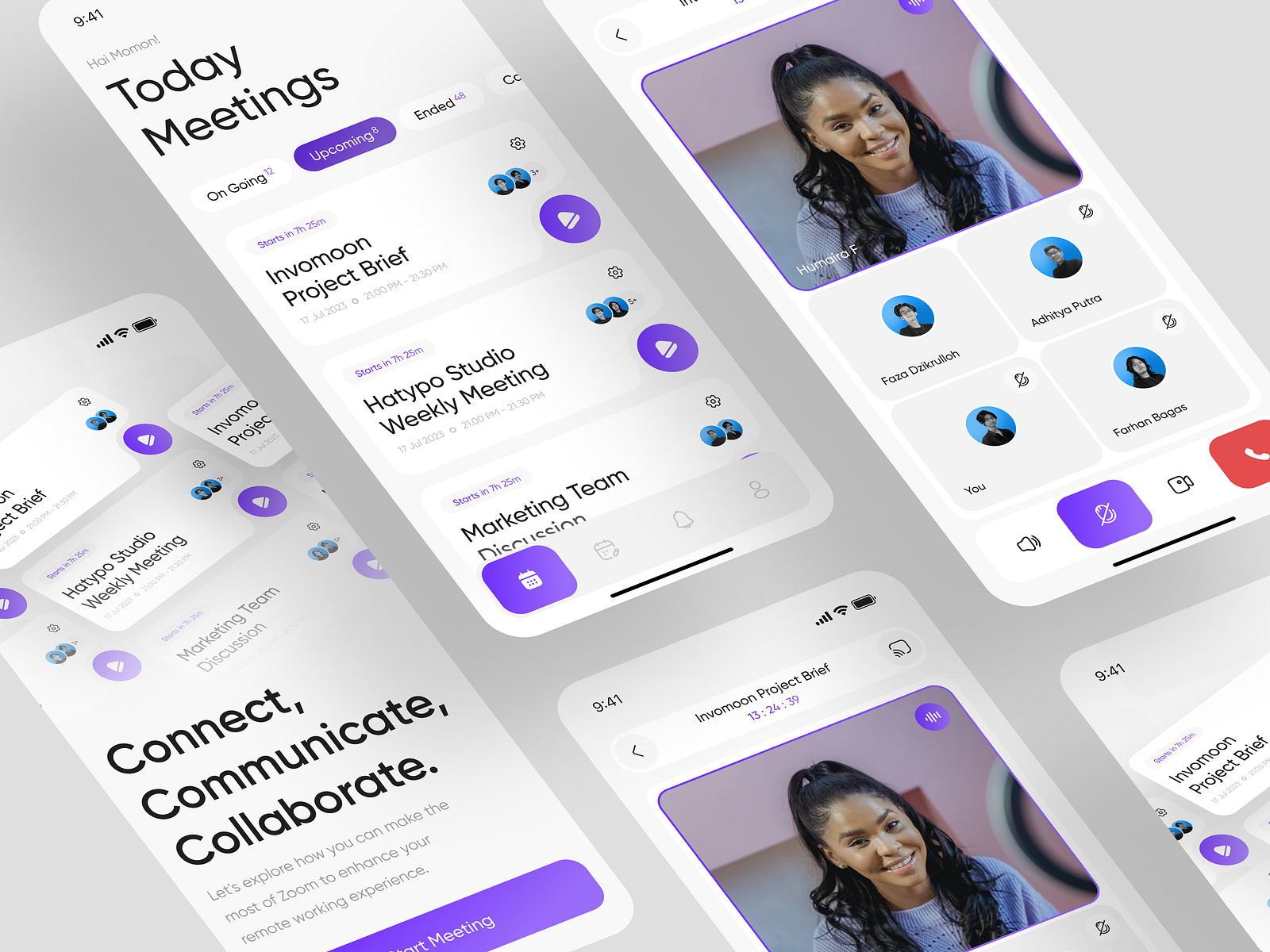 Meeta - Video Conference Mobile App by Momon for Hatypo Studio on Dribbble