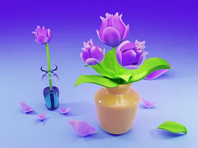 Blender flower 3d design flower