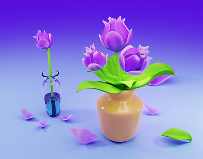Blender flower 3d design flower