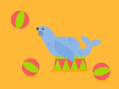 Seal digital art editorial flat design geometric graphic design minimal vector vector art vector illustration