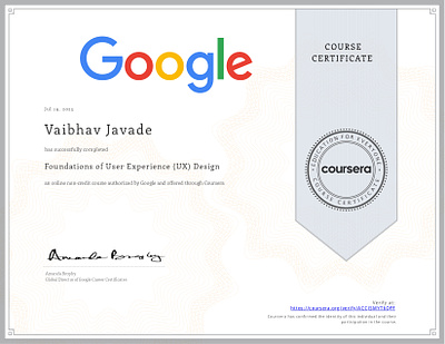 Google Professional UI UX Design Certificate animation branding certificate design google illustration ui ux vector