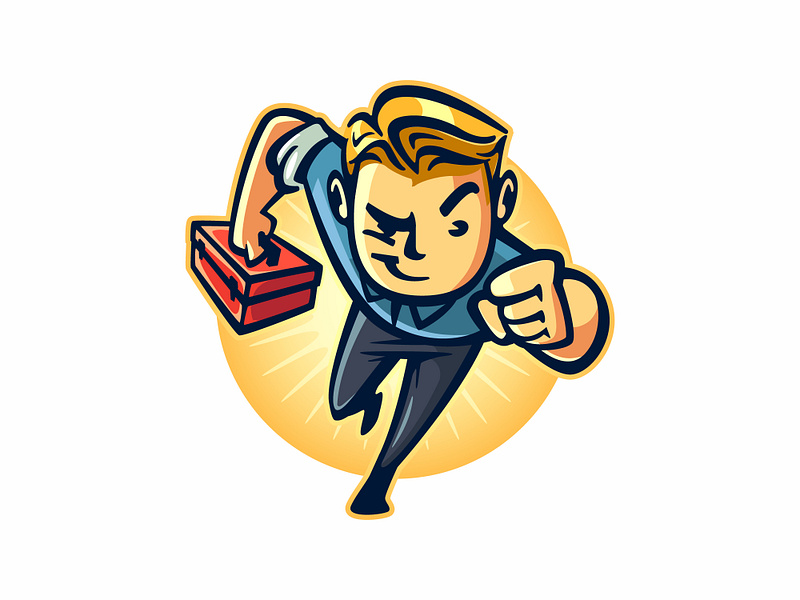 Retro Handyman Character Mascot Logo (Exclusive Logo for Sale) cartoon character design handyman handyman logo illustration logo design mascot mascot design plumber plumber logo plumber mascot repairman repairman logo retro cartoon logo retro handyman logo retro hvac logo retro hvac mascot logo retro logo retro mascot vintage