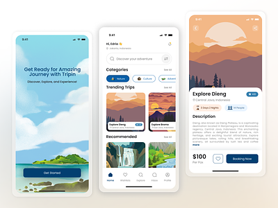 Travel Mobile App app destination illustration illustration app mobile app mobile app design mobile design mobile ui tourism travel travel app travel service traveling trip ui uiux