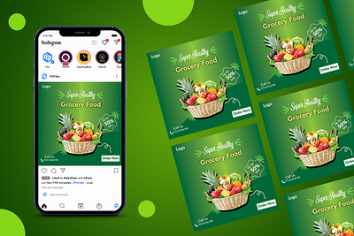 Social media post design advertisement branding design flyer food graphic design grocery healthy post design social media