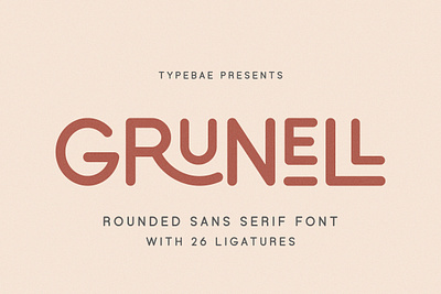 Grunell Rounded Font (26 Ligatures) display font ligature font logo logo font rounded font