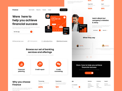Finance - Financial Web Design banking app financial app financial website investing landing page money money transfer app ui ux web design webpage website
