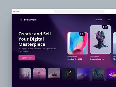 NFT Everywhere - NFT Marketplace Website branding crypto design designwebsite digitalart figma graphic design illustration marketplace mobileapp nft ui ux website