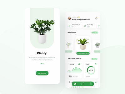 Plant Care App | Onboarding | Home | UI dashboard green homepage onboarding plantapp plantcare plantcareapp ui uitrends