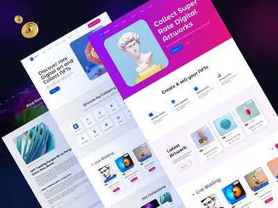 Nexta - NFT Marketplace Web Design branding business cryptographic design landing page ui user interface web design