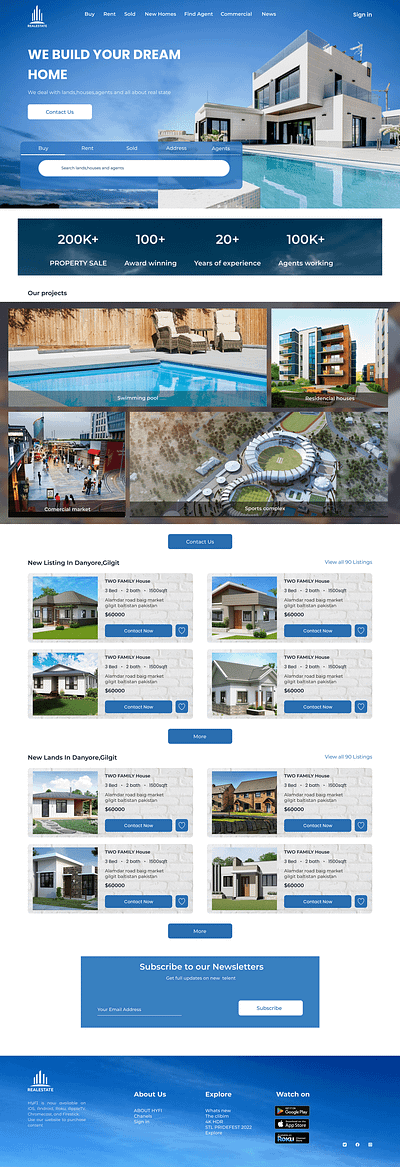 RealEstate Landing Page branding design graphic design illustration logo typography ui ux vector