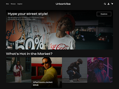 UrbanVibe - Landing Page branding design ecommerce home page landing page online online store shop streetwear trending ui