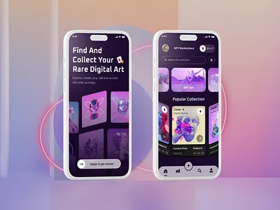 NFT - Mobile App android app animation app design application application design blockchain crypto crypto app ios mobile app mobile app mobile app design nft nft app nft mobile nft platform product design uiux uiux design web3 app web3 mobile app