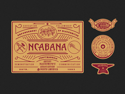 Graphic for NCABANA artist badge branding font graphic design illustration lettering logo patch retro sticker typography vintage vintage design