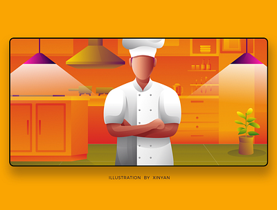 Cook With Us food delivery illustration kitchen takeout web