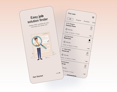 Job finder App 3d app design graphic design illustration job mobile app ui ux website