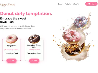 Donut Website Landing Page design graphic design landingpage ui webdesign
