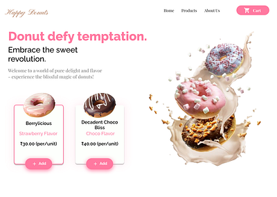 Donut Website Landing Page design graphic design landingpage ui webdesign