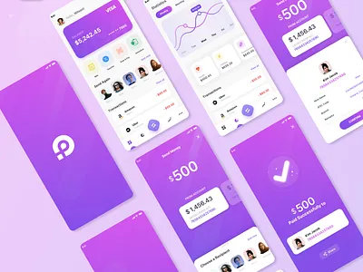 Purple Bank Mobile App design graphic design ui ux