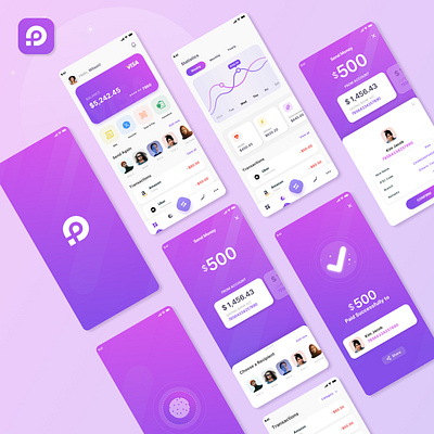 Purple Bank Mobile App design graphic design ui ux