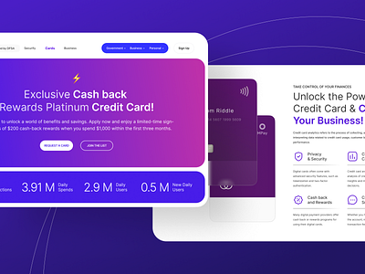 Website Redesign app branding cash back credit card design fintech graphic design product design typography ui ux web design website