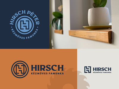 Hirsch branding carpenter carpentry craft logo mark monogram saw wood woodcraft woodworking