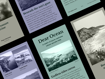 Dear Ocean art direction brand identity branding design illustration layout ui