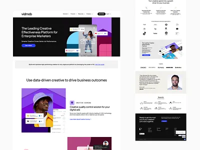 ~ Vidmob Website. 3d animation app branding design designing dribbble graphic design icon illustration logo minimal motion graphics popular trending typography ui ux vector web
