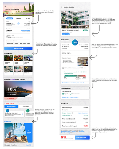 MakeMyTrip landing page and cart page totally revamped branding graphic design revamp ui ux