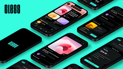 GLESS - Education app UI 3d animation app application card ui course course detail dark dark mode design education gradient graphic design mobile mobile app mockup motion graphics ui uiux ux