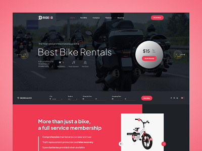 Ridexo Bike & Scooter Rental Website booking direcotry graphic design logo