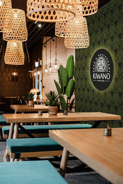 KIWANO CAFE’ BRANDING branding design graphic design illustration interior styling logo mood board design
