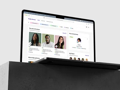 Kindly Human: Mental Health Support Platform app connection dashboard design health interface mental health product design responsive saas ui ux web app