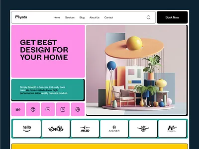 Architecture & Interior Design Agency Website - Header agency architecture company design exterior header home page interface interior landing landing page living modern room sakib team typography ui web website