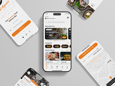 Food Delivery Mobile App | IOS | Android | Figma UI Kit android app app app design branding design design system figma food food and drink food app food delivery app hire me hire uiux designer hire us ios product design ui userinterface ux web design