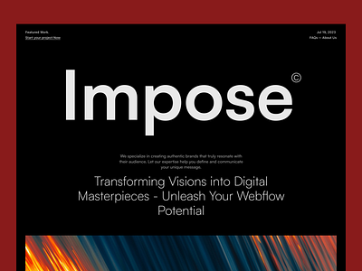 Impose - Digital Agency agency branding design hero landing page section studio ui ux website design