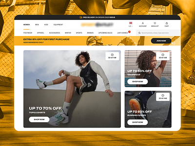 Sports Online Store Design design desktop ecommerce minimal mobile online store sport ui web