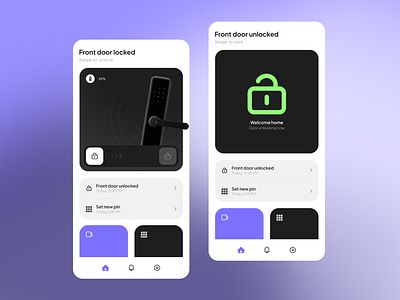 Smart lock home screen design icon keyless security smarthome smartlock ui