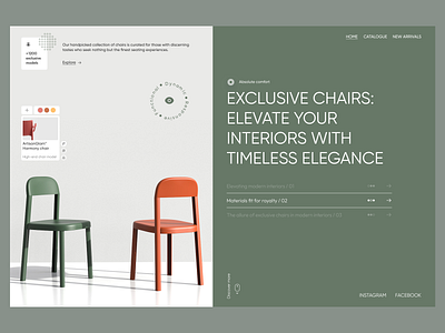 Website for exclusive chairs app chairs design ecom ecommerce exclusive figma green landing minimal online shopping ui ux web