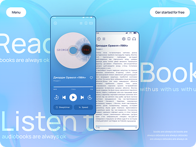 BookOk - Reading App app audio bookshelf audio reading audiobooks book listening concept online books reading and listening app reading app ui ux