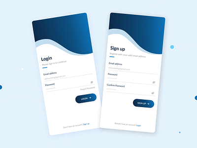 Login/Sign up Screens app app ui branding design ecommerce illustration login onboarding sign up ui ux