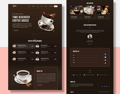 Coffeeshop Landing Page Design For Restaurant app coffee ui coffeeshop home page landing page store ui ui ui design user experience user interface ux web design template website website design