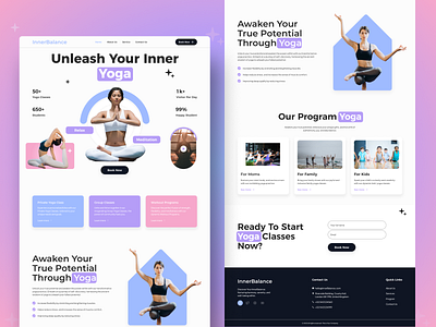 InnerBalance: Yoga Landing Page Design landing page ui ui design ui ux ui ux design web design website design yoga landing page